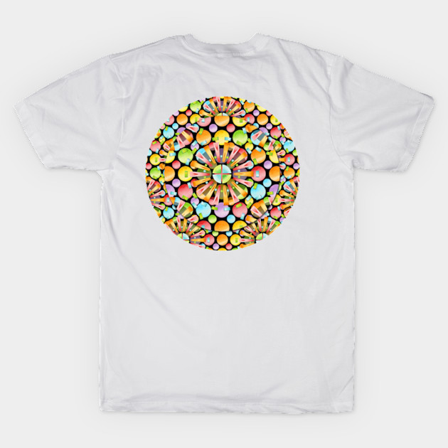 Rainbow Polka Dots Mandala by PatriciaSheaArt